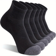6 Pairs Cushioned Running Socks Breathable Outdoor Sports Socks