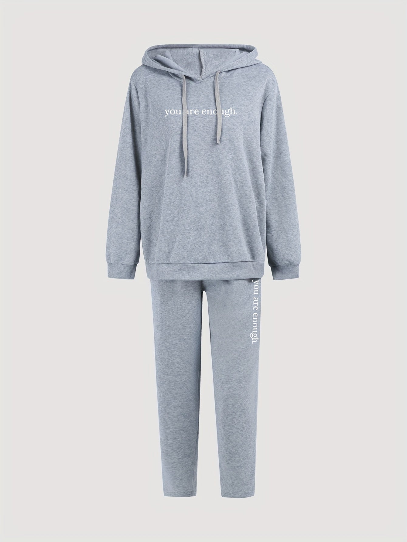 Women's Plus Letter Print Hoodie & Joggers Set