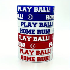 Home Run Baseball Bracelet 8 Pcs Silicone Play Ball Party School Competition Wri