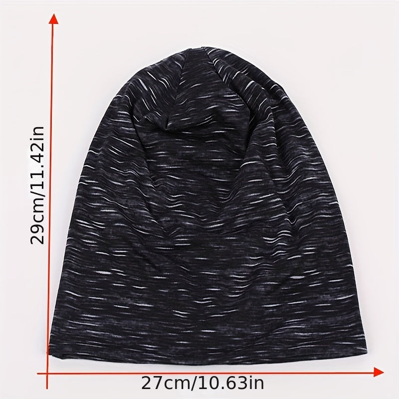 Striped Cotton Pullover Hat Soft Unisex Beanie Hat