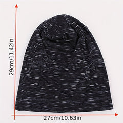 Striped Cotton Pullover Hat Soft Unisex Beanie Hat
