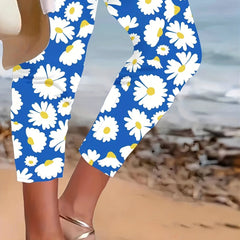 Women's Plus Ditsy Floral Print Stretch Pants