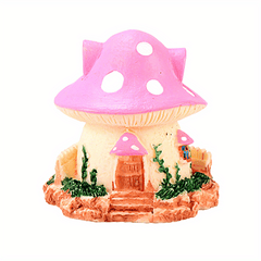 Fairy Tale Mushroom House Garden Figurine Model Resin Ornament