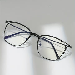 Square Anti Glasses For Women Men Lightweight Metal Frame Clear Lens Glasses