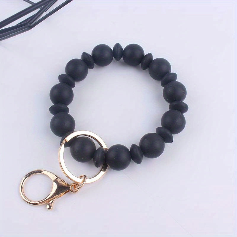 Silicone Beaded Keychain Bracelet for Women
