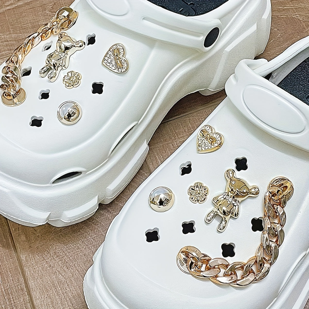 Women's Bear Charm Platform Clogs Slide Sandals