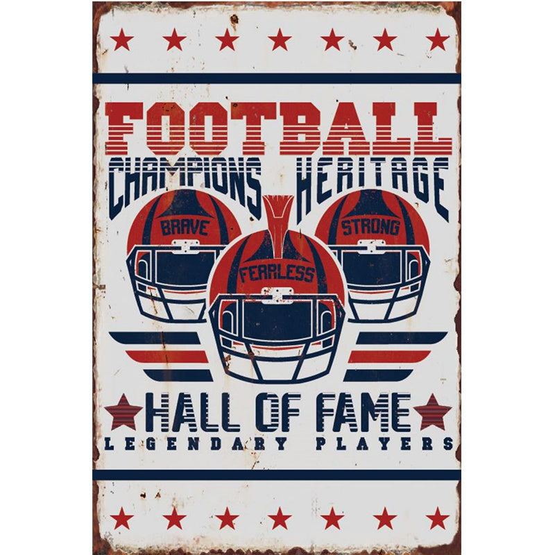Classic European & American Metal Sign Rugby Mural