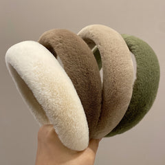 Sweet Vintage Hair Hoop for Girls - Furry Faux Hairband Headband
