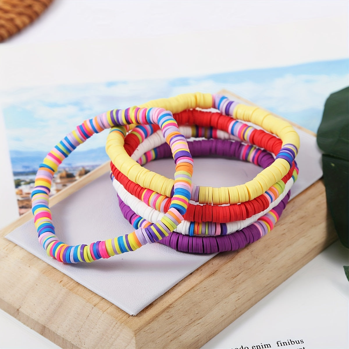 Bohemian Colorful Soft Clay Beaded Bracelet for Women