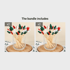 50pcs 11 Christmas Tree Bamboo Sticks For Fruit Party Decorations