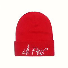 Warm Letter Embroidery Knitted Hat Pullover Beanie