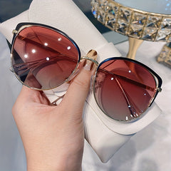 Ombre Cat Eye Sunglasses For Women Hollow Gradient UV400 Sun Shades Glasses