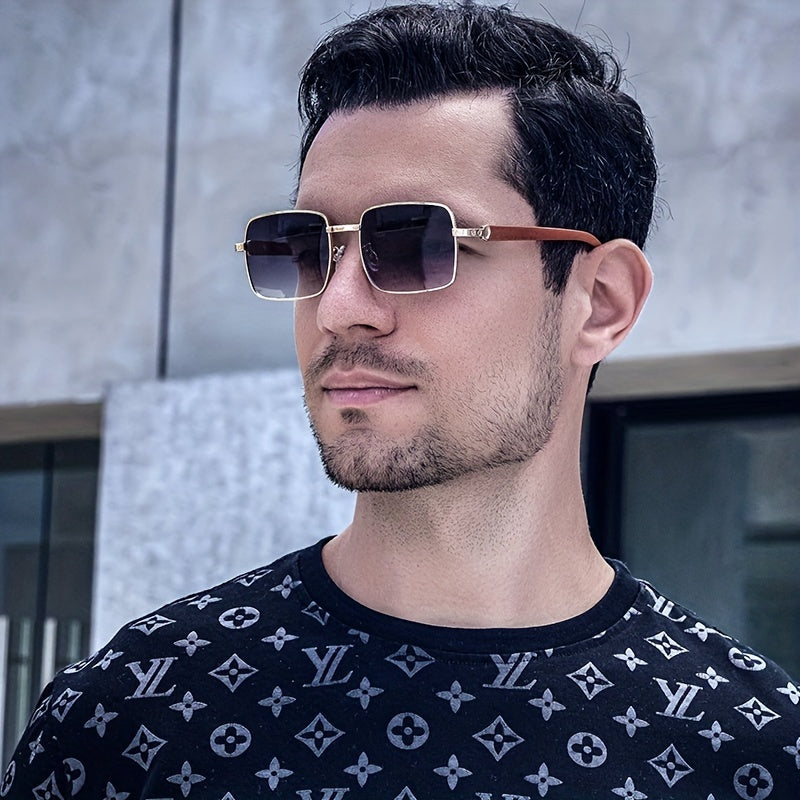 Men's Square Sunglasses Mature Business Beach Windproof Glasses