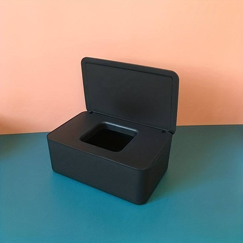Desktop Wet Tissue Box Household Plastic Dust proof With Lid, Home Office Decor