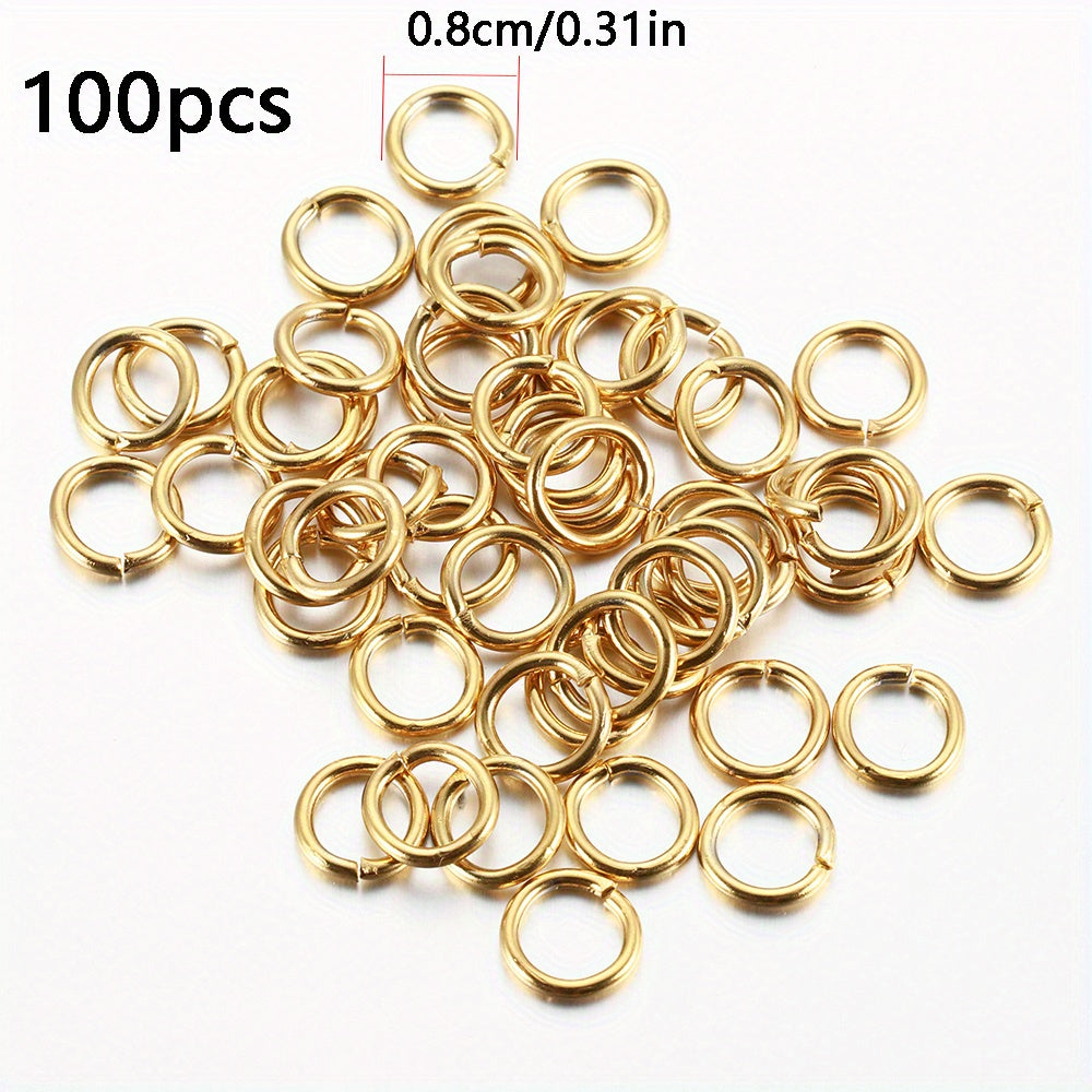 100pcs Stainless Steel Split Rings Openable Rings Connectors 10mm