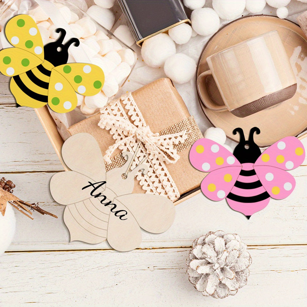 20pcs Bee Wooden Craft Chips for DIY Art Projects Decorative Crafting