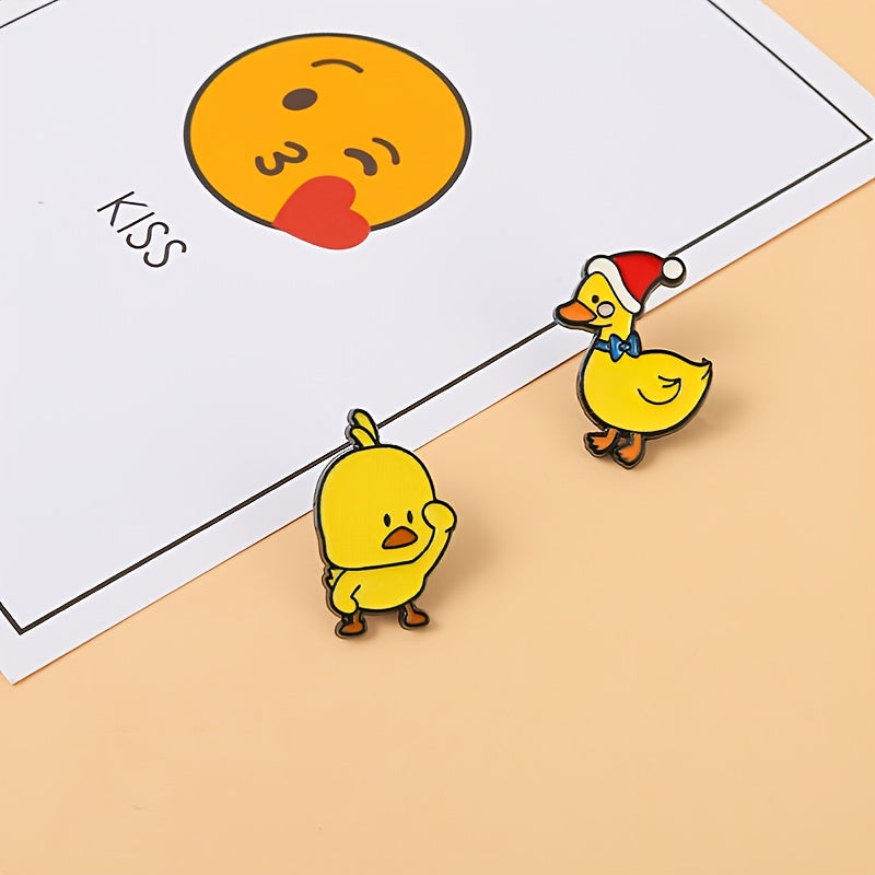 Creative Cartoon Duck Shape Baking Paint Pin Funny Pin