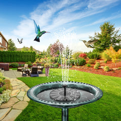 5W Solar Fountain Pump with 6 Nozzles for Bird Baths Ponds Gardens Fish Tanks