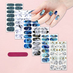6 Sheets Marble Nail Stickers Full Wrap Self Adhesive Gel Decals