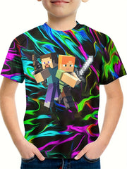 Funny 3D Print Tee Short Sleeve Street Wear Round Neck Shirt