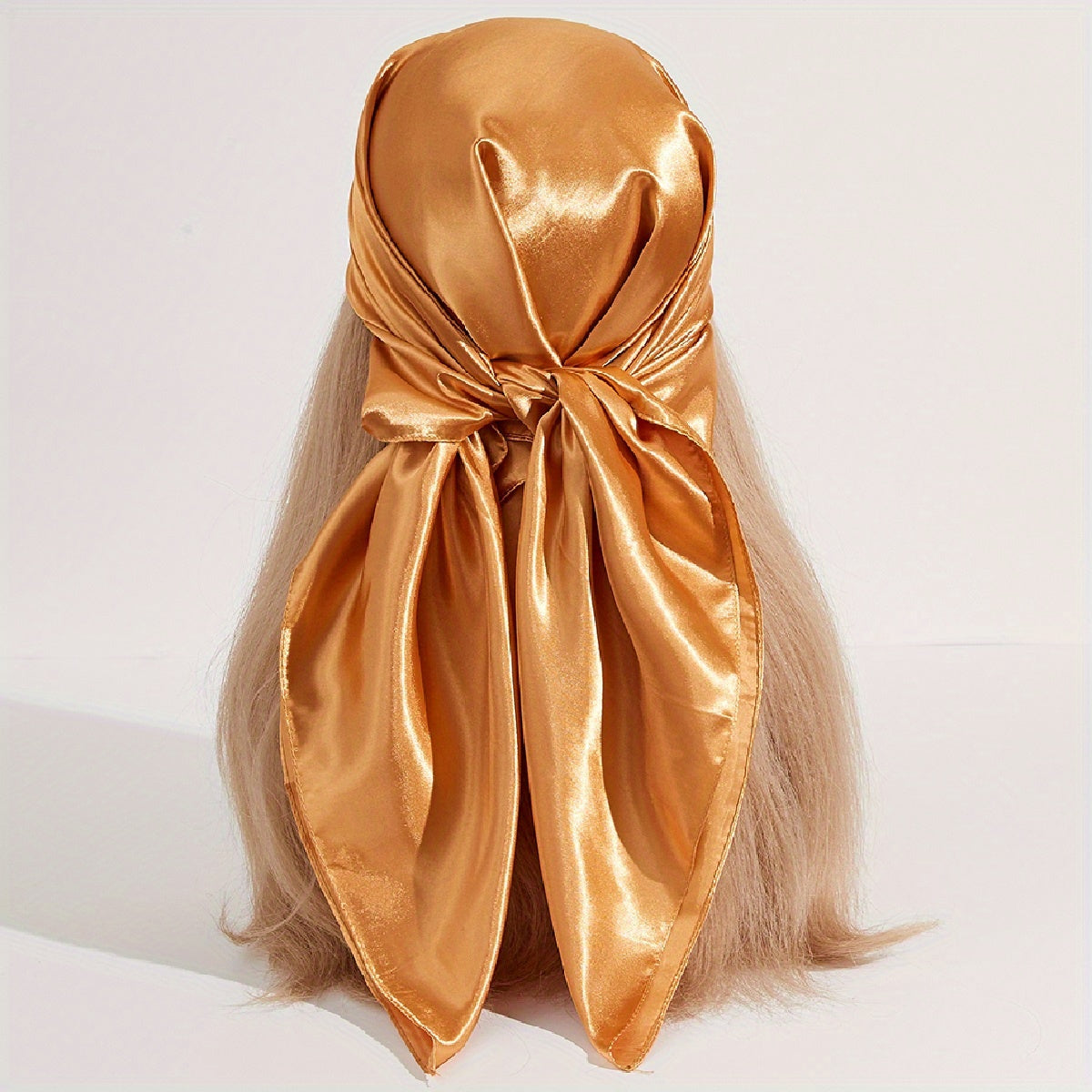 Solid Bandana Silk Satin Square Scarf Head Wrap Neckerchief