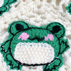 Women Frog Pattern Crochet Hair Band For Summer Bandana