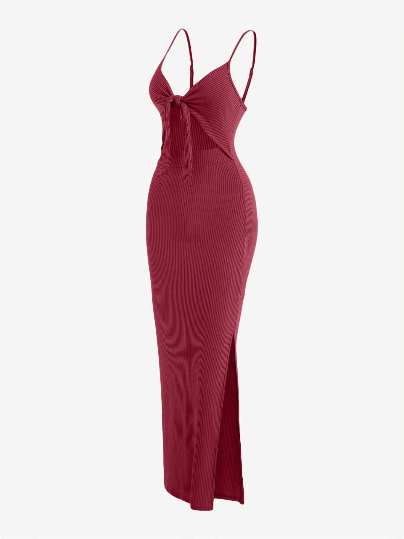 Sexy Ribbed Maxi Dress with Side Split