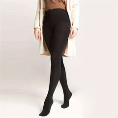 Solid Slim Tights Opaque High Waist Elastic Leggings Women's Stockings