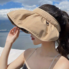 Wide Brim Shell Visor Hat Sun Hat UV Protection Travel Beach Hat
