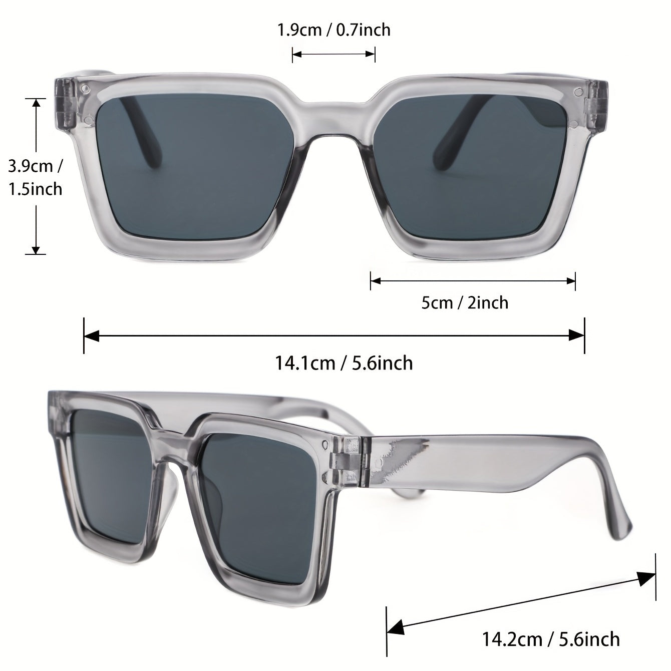 3 Pairs Square Sunglasses Anti Glare UV400