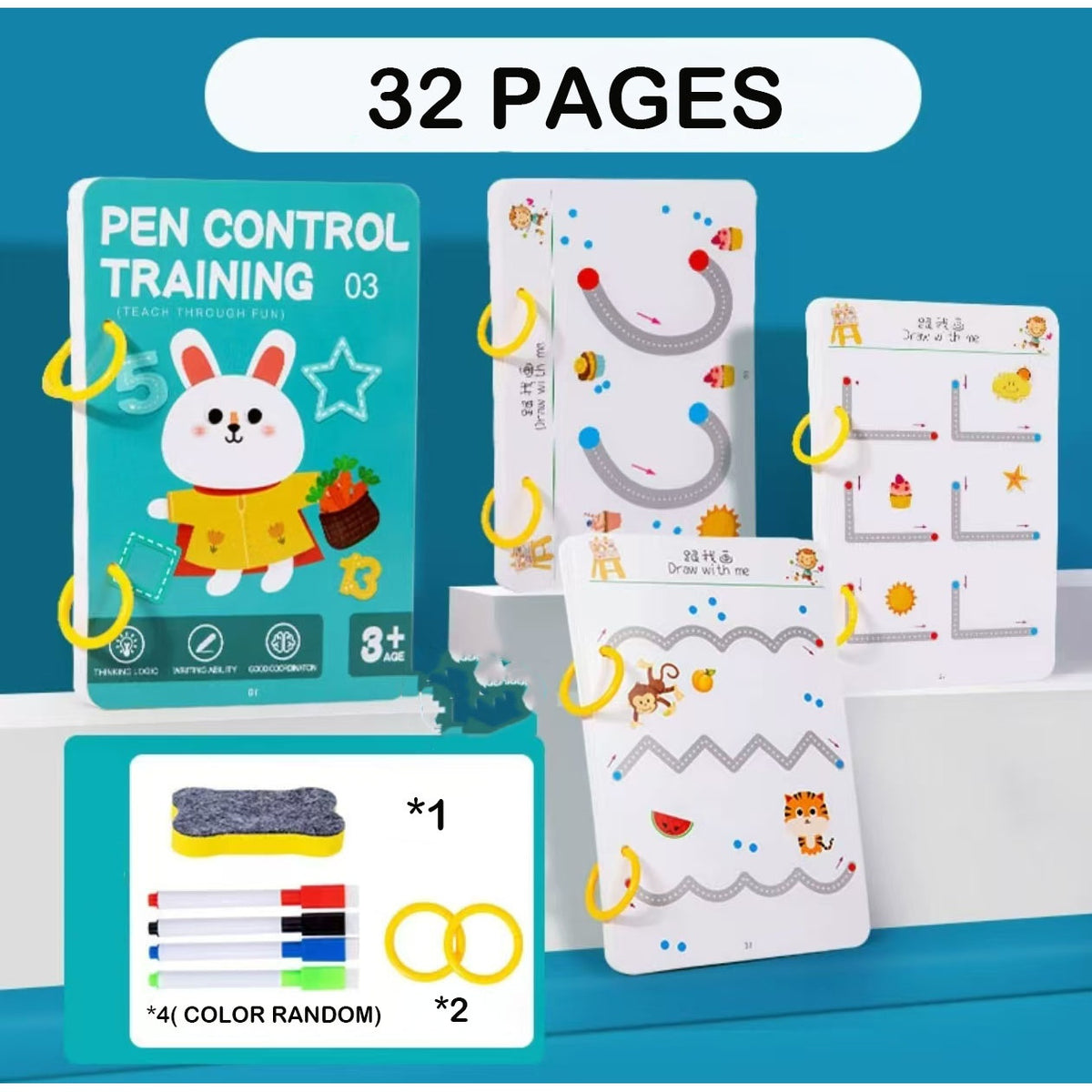 Educational Drawing Magic Practice Book for Ages 3-8