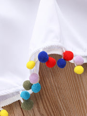 Baby Girls Casual Pompom Swimsuit Cover Up