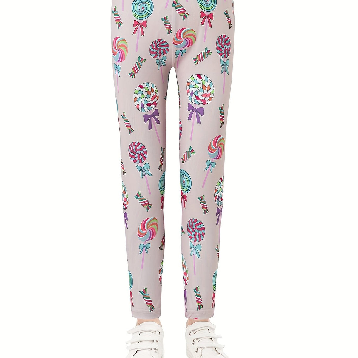 Girls Lollipop Print Slim Fit Leggings for Kids