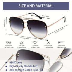 OUWEN Polarized Aviator Sunglasses Large Lentes De Sol Muje 87247