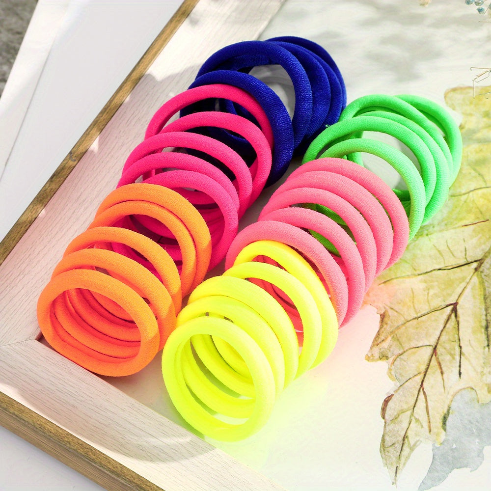 50pcs Elastic Hair Tied Rope Hair Band for Women Men Boys Girls
