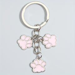 Cartoon Pet Paw Keychain Key Ring Purse Bag Backpack Car Key Charm Earbud Case
