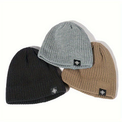 Velvet Knitted Beanie Ear Protection Hat for Outdoor Winter Activities