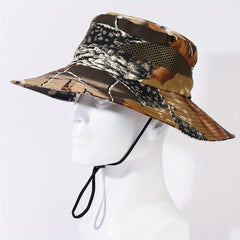 Unisex Mesh Camo Bucket Hat for Outdoor Travel