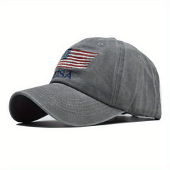 Distressed American Flag Baseball Cap Couple Sun Hat