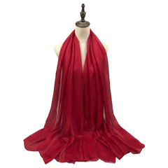 Pearlescent Scarf Hijab Warm Shawl Women Windproof Head Wrap