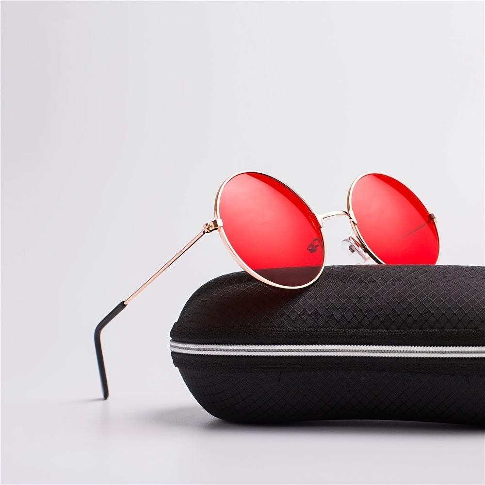 Vintage Round Frame Sunglasses Ladies Oversized Glasses