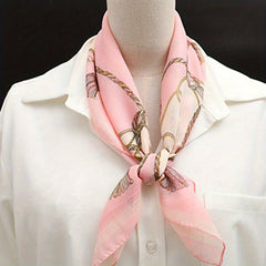 Chain Print Chiffon Neckerchief Scarf Bandana Head Wrap Hair Accessory