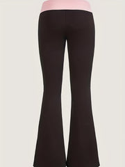  Colorblock High Rise Flared Leg Pants