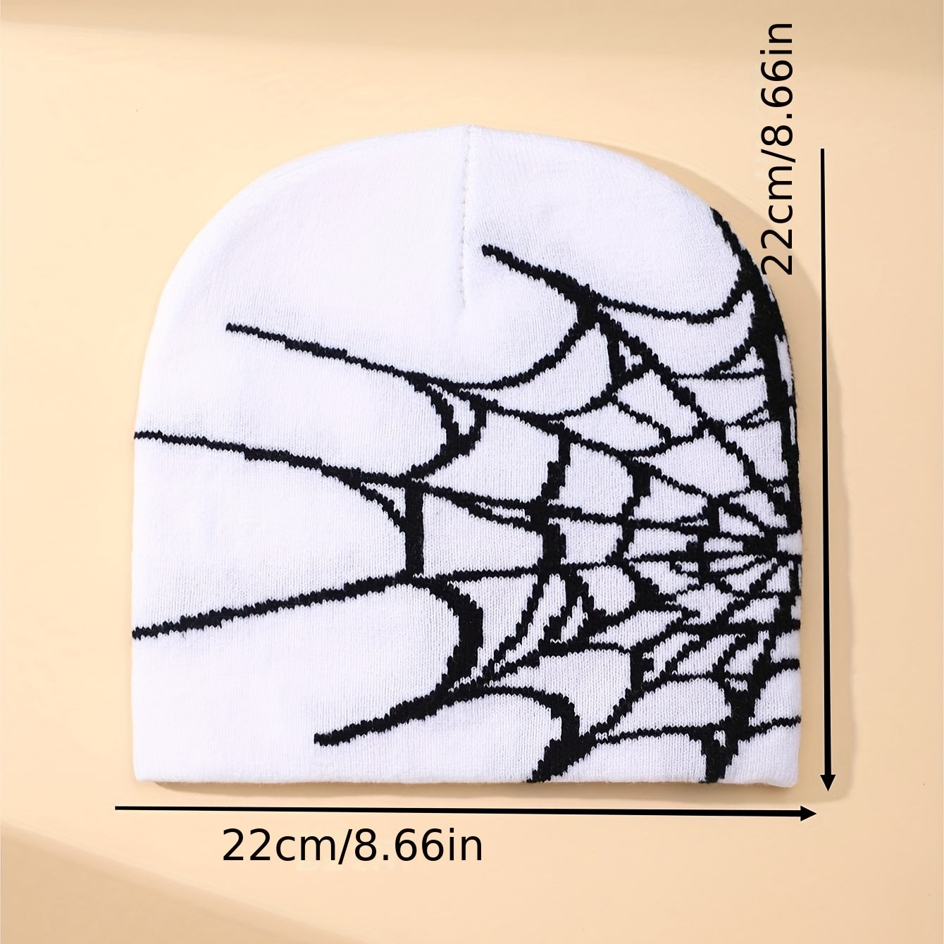 Men's Gothic Spider Web Jacquard Beanie Hat