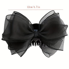 Bow Mesh Hair Claw Clip Non Slip Strong Hold Grip Hair Jaw Clip