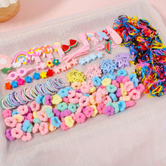 719pcs Candy Hair Accessories Set, Cartoon Fruit Rubber Band & Sweet Hair
