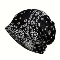 Paisley Print Lightweight Beanie Elastic Skull Hat Women Turban Cap