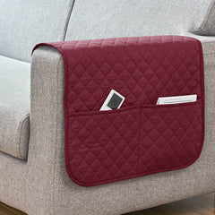 Waterproof Stitching Armrest Cover with Storage Pocket for Sofa Couch