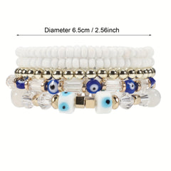 Boho Beaded Bracelet Set Stackable Hand Jewelry Women