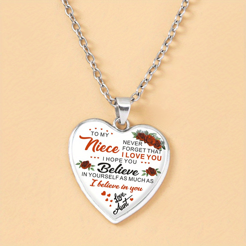 Peach Heart Necklace Your Love Will Not Stop Women Jewelry